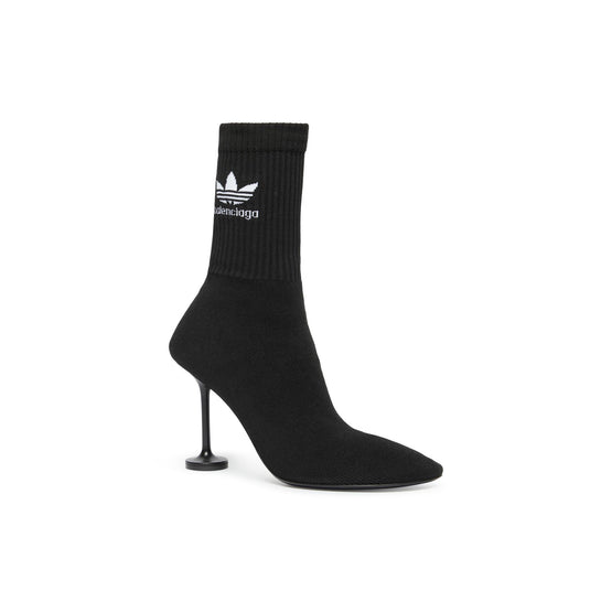 Women Sock Bootie H90 Knit - Black/White Logo