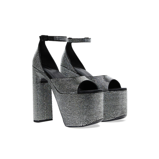 Women Camden Sandal H160 Strass - Black/ Crystal